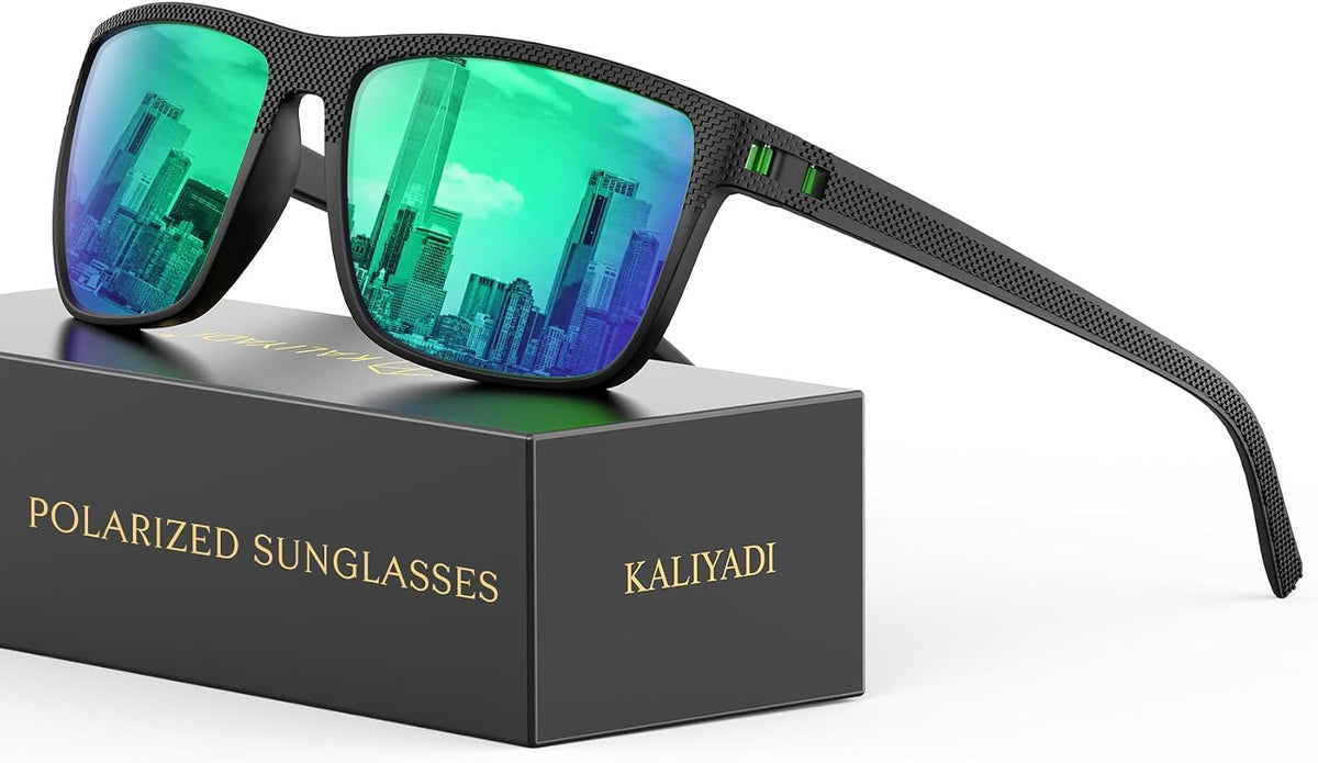 KALIYADI Polarized Sunglasses for Men, Lightweight Sun Glasses with UV Protection for Driving Fishing Golf