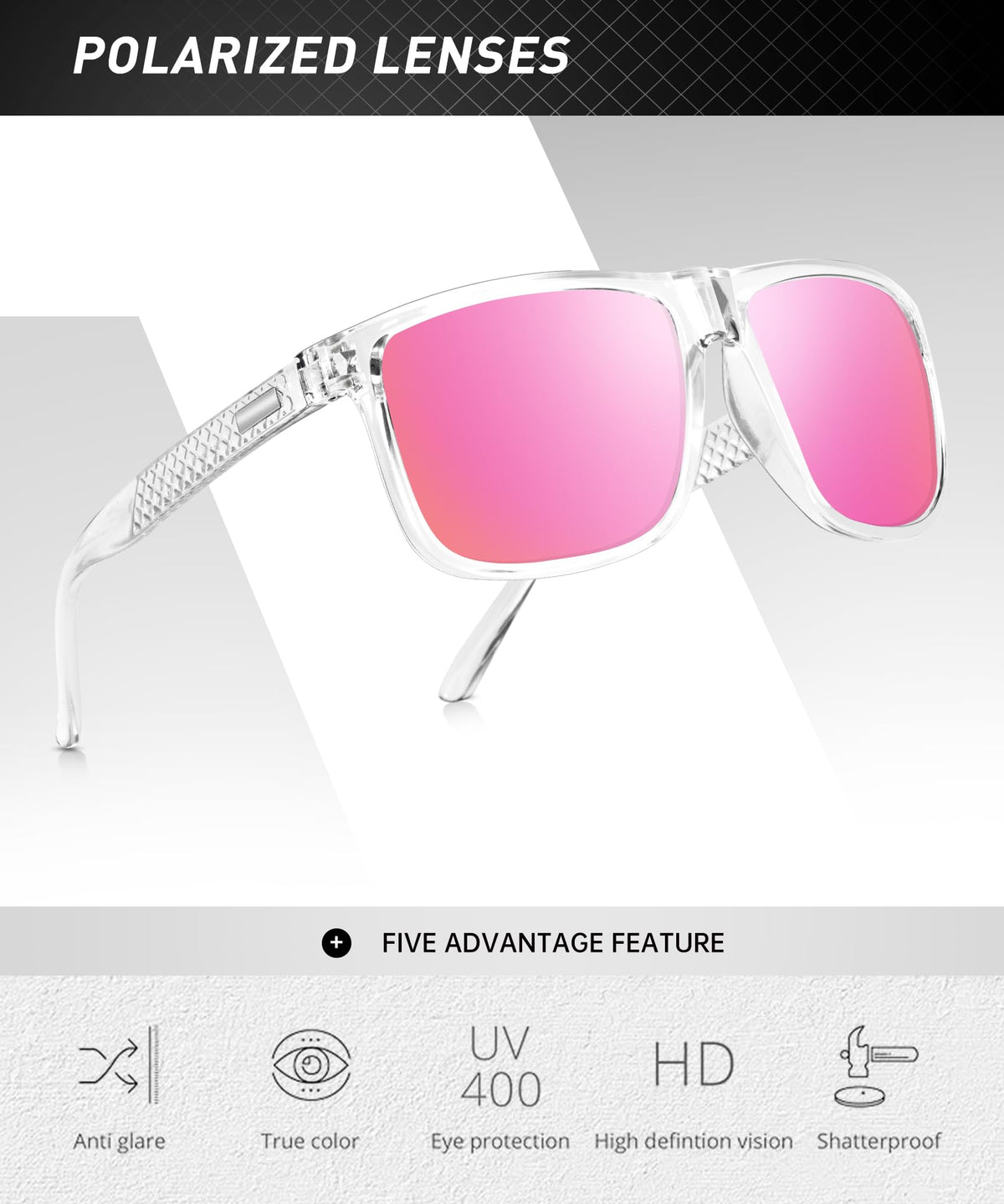 KALIYADI Polarized Sunglasses for Men, Lightweight Sun Glasses with UV Protection for Driving Fishing Golf