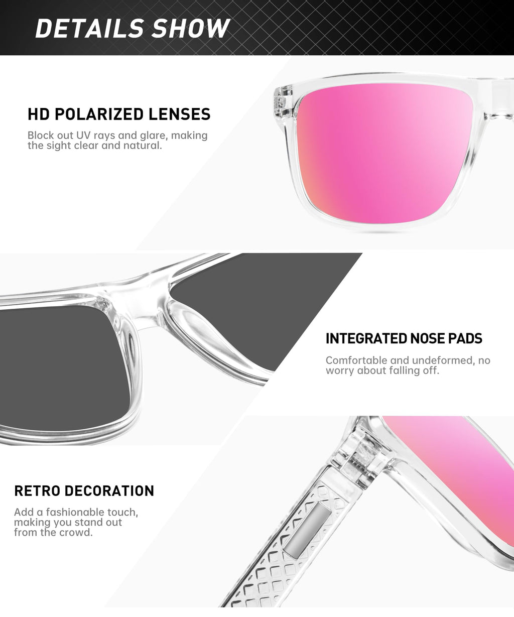 KALIYADI Polarized Sunglasses for Men, Lightweight Sun Glasses with UV Protection for Driving Fishing Golf