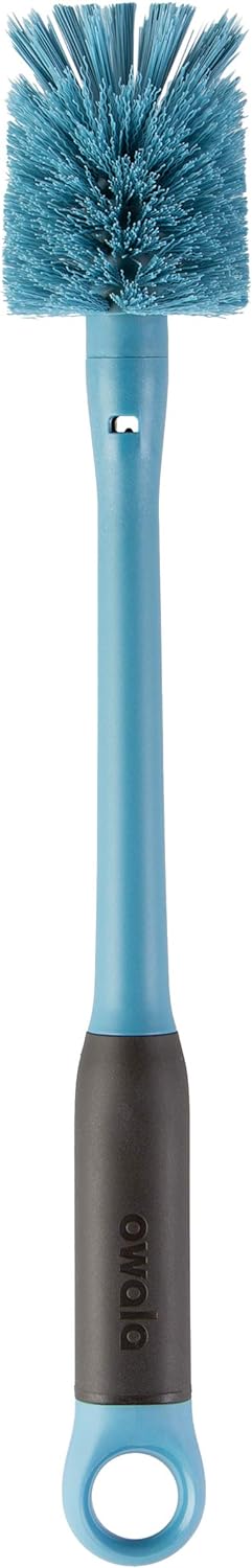 Owala 2-in-1 Water Bottle Brush Cleaner and Water Bottle Straw Cleaner Brush, Water Bottle Brush with Removable Head and Twist n� Hide Straw Brush, Smokey Blue