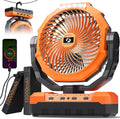 FRIZCOL 3-in-1 Camping Fan - Portable Fans Rechargeable - 24000mAh Battery Powered Fan with Light for Indoor, Outdoor, Tent, Travel, Fishing, Jobsite, Gifts for Men Dad Him - Black