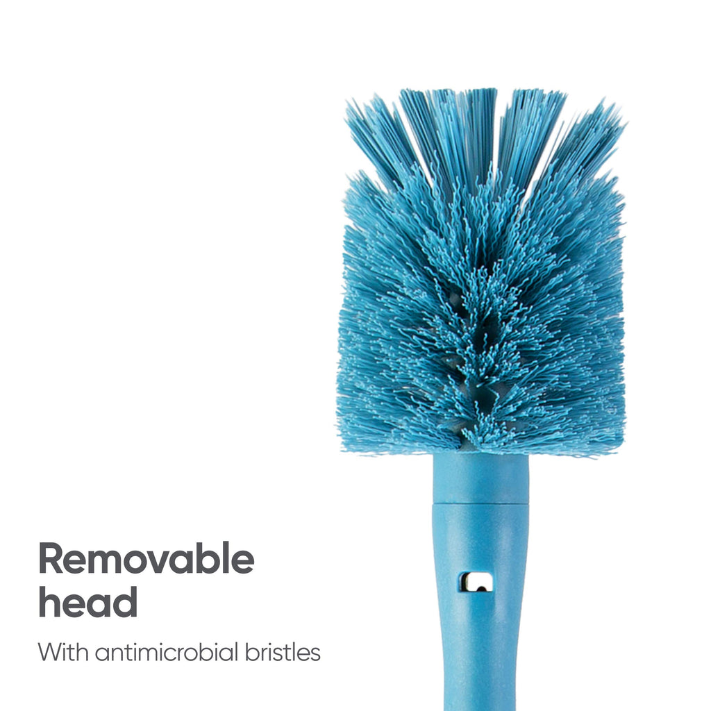 Owala 2-in-1 Water Bottle Brush Cleaner and Water Bottle Straw Cleaner Brush, Water Bottle Brush with Removable Head and Twist n� Hide Straw Brush, Smokey Blue
